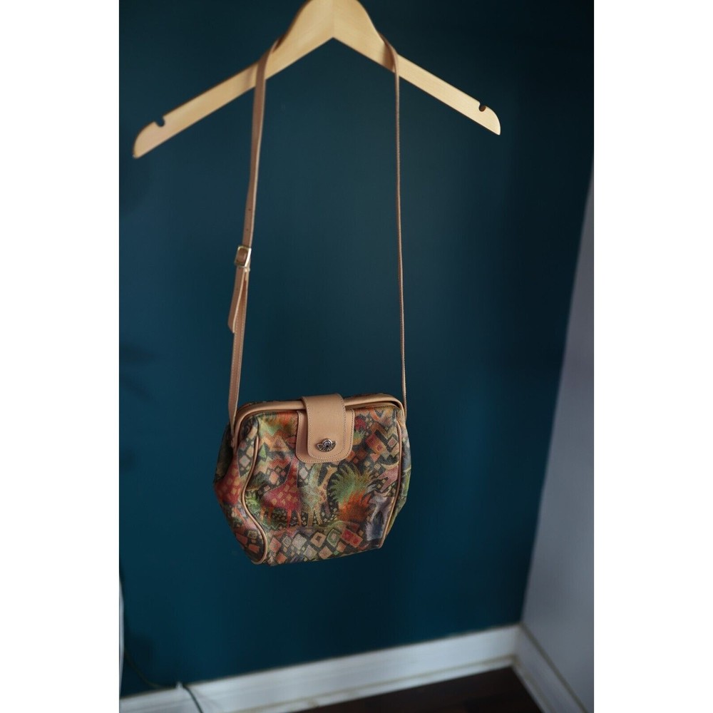 Saddle River Purse Bag Printed Animal Tribal Brown Tan Green